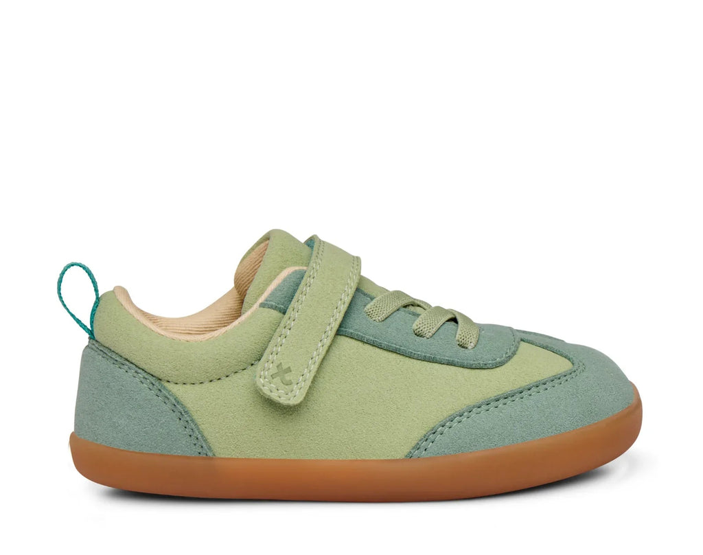 Retro Suede barnsneakers i grönt